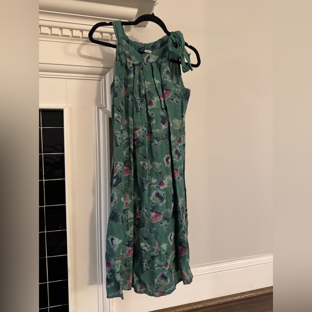 Bellambria Blue Floral Italian Linen Dress Sz-L